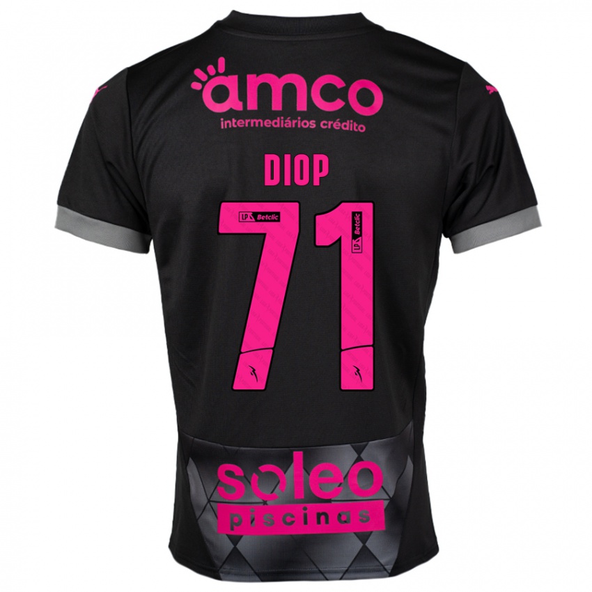 Kinderen Mamadou Diop #71 Zwart Roze Uitshirt Uittenue 2024/25 T-Shirt België