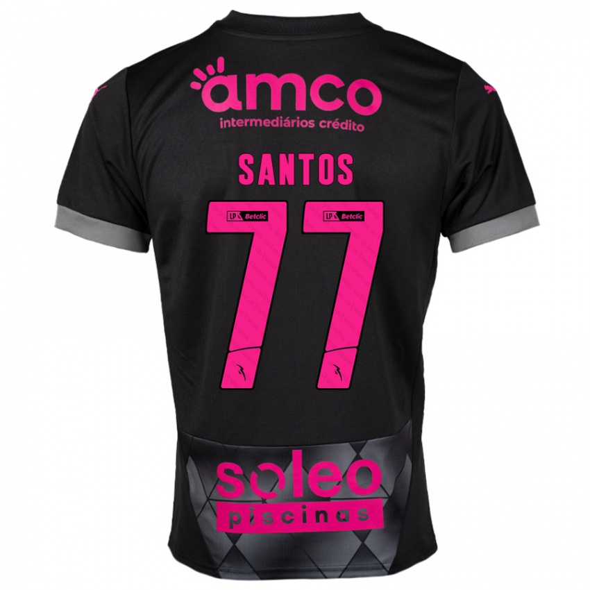 Kinderen Edu Santos #77 Zwart Roze Uitshirt Uittenue 2024/25 T-Shirt België