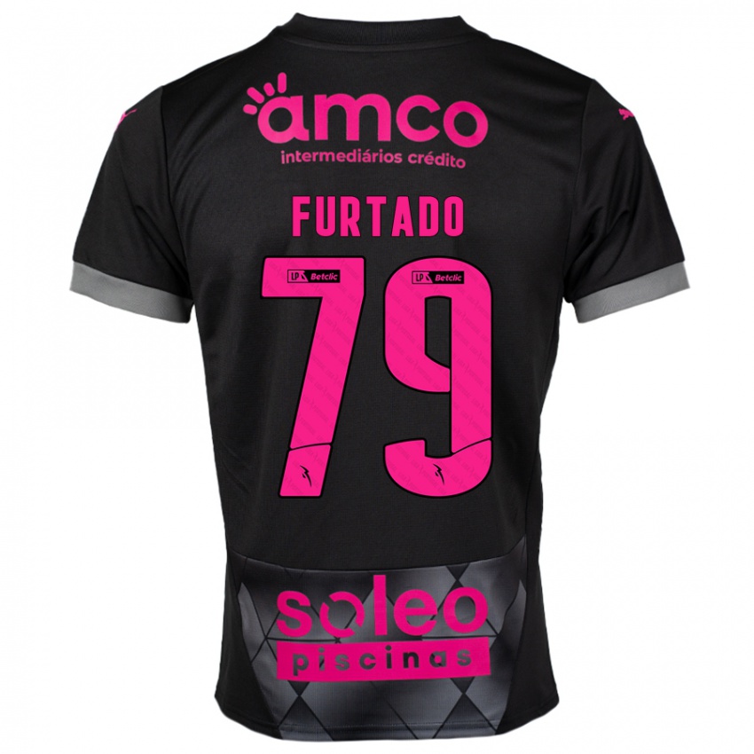 Kinderen Rúben Furtado #79 Zwart Roze Uitshirt Uittenue 2024/25 T-Shirt België