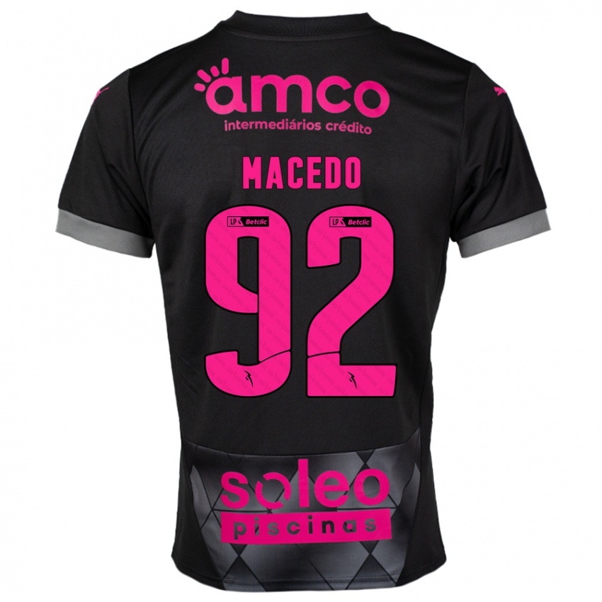 Kinderen Rodrigo Macedo #92 Zwart Roze Uitshirt Uittenue 2024/25 T-Shirt België