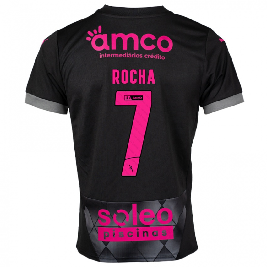 Kinderen Carolina Rocha #7 Zwart Roze Uitshirt Uittenue 2024/25 T-Shirt België