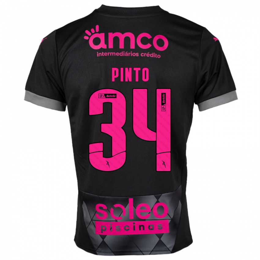 Kinderen Ana Pinto #34 Zwart Roze Uitshirt Uittenue 2024/25 T-Shirt België