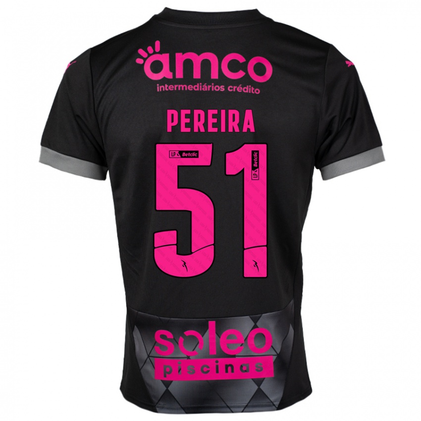 Kinderen Evy Pereira #51 Zwart Roze Uitshirt Uittenue 2024/25 T-Shirt België