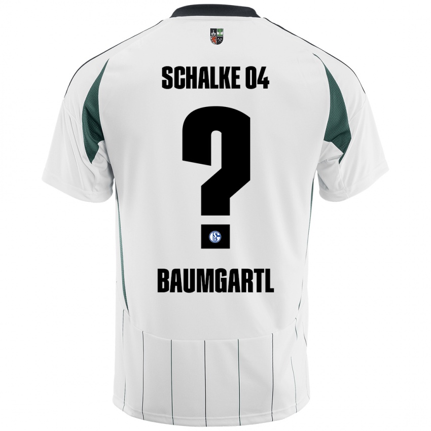 Enfant Maillot Timo Baumgartl #0 Blanc Vert Tenues Extérieur 2024/25 T-Shirt Belgique