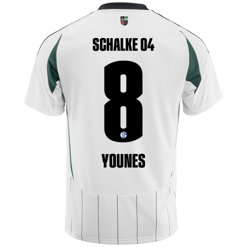 Enfant Maillot Amin Younes #8 Blanc Vert Tenues Extérieur 2024/25 T-Shirt Belgique