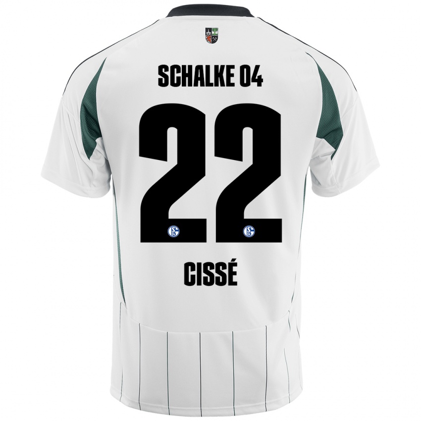 Enfant Maillot Ibrahima Cissé #22 Blanc Vert Tenues Extérieur 2024/25 T-Shirt Belgique