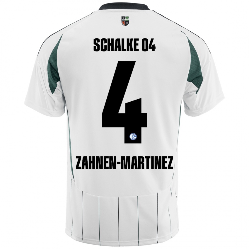 Enfant Maillot Pablo Zahnen-Martinez #4 Blanc Vert Tenues Extérieur 2024/25 T-Shirt Belgique