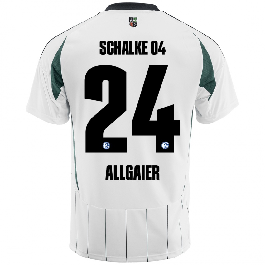 Enfant Maillot Felix Allgaier #24 Blanc Vert Tenues Extérieur 2024/25 T-Shirt Belgique