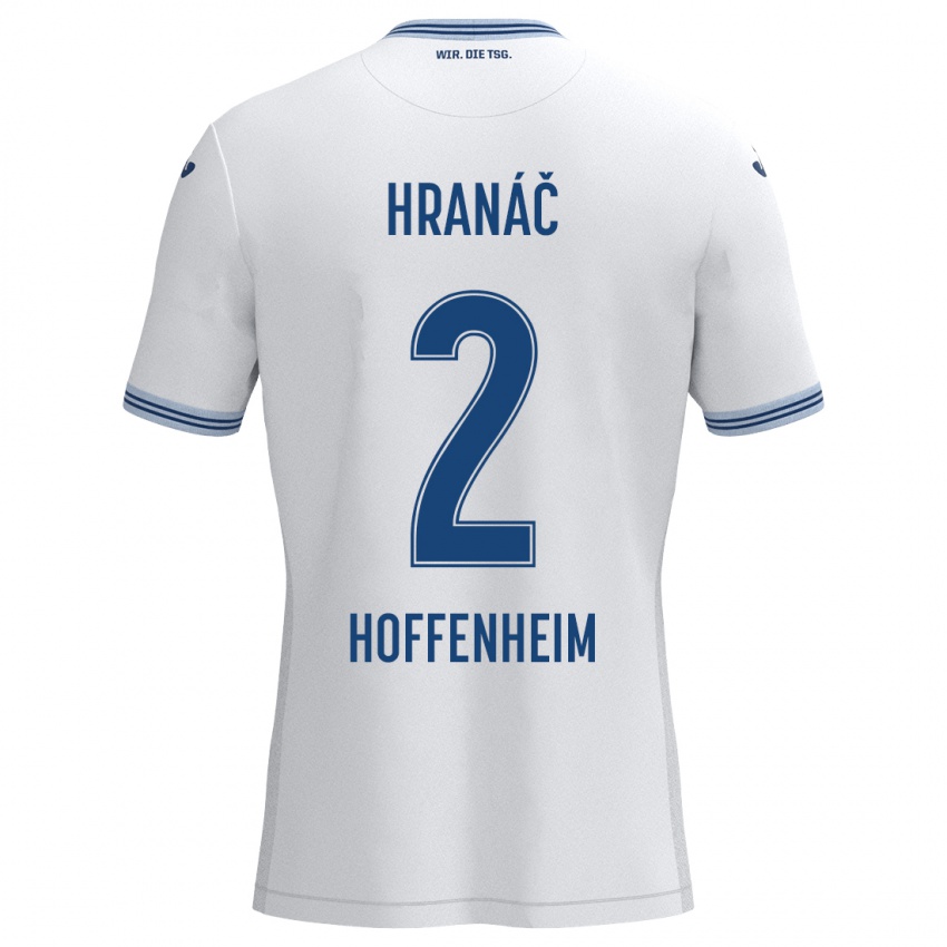 Kinderen Robin Hranac #2 Wit Blauw Uitshirt Uittenue 2024/25 T-Shirt België