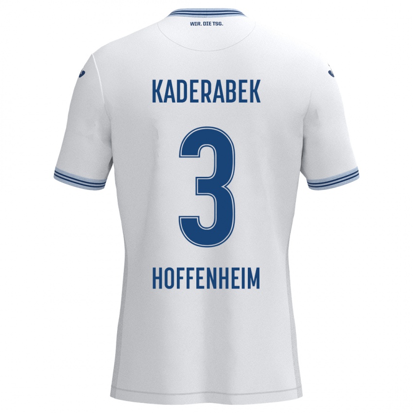 Kinderen Pavel Kaderabek #3 Wit Blauw Uitshirt Uittenue 2024/25 T-Shirt België