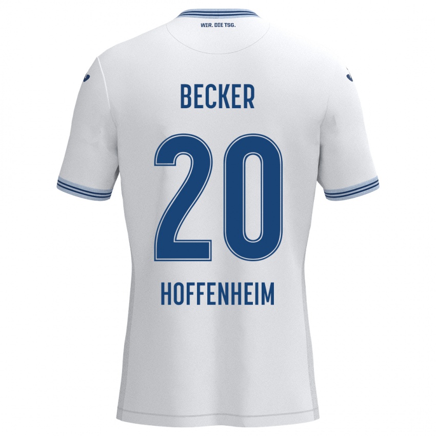 Kinder Finn Ole Becker #20 Weiß Blau Auswärtstrikot Trikot 2024/25 T-Shirt Belgien