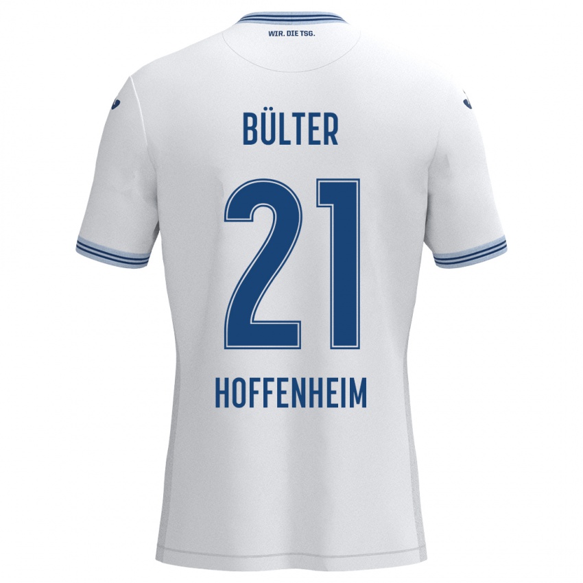 Kinderen Marius Bülter #21 Wit Blauw Uitshirt Uittenue 2024/25 T-Shirt België