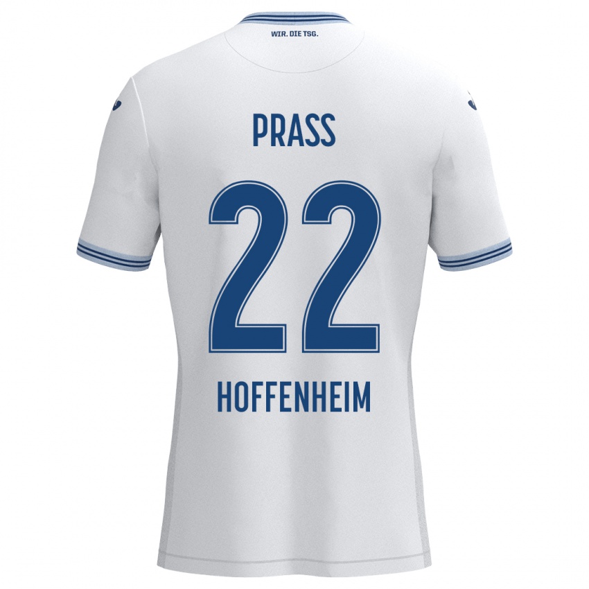 Kinder Alexander Prass #22 Weiß Blau Auswärtstrikot Trikot 2024/25 T-Shirt Belgien