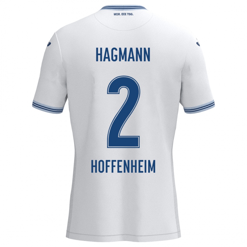 Kinder Felix Hagmann #2 Weiß Blau Auswärtstrikot Trikot 2024/25 T-Shirt Belgien