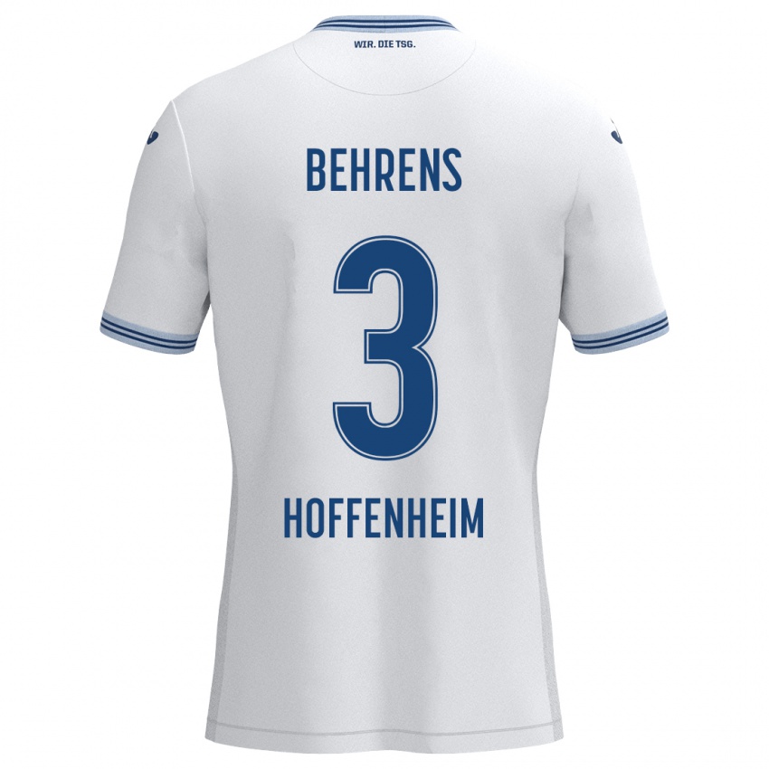 Kinder Hennes Behrens #3 Weiß Blau Auswärtstrikot Trikot 2024/25 T-Shirt Belgien