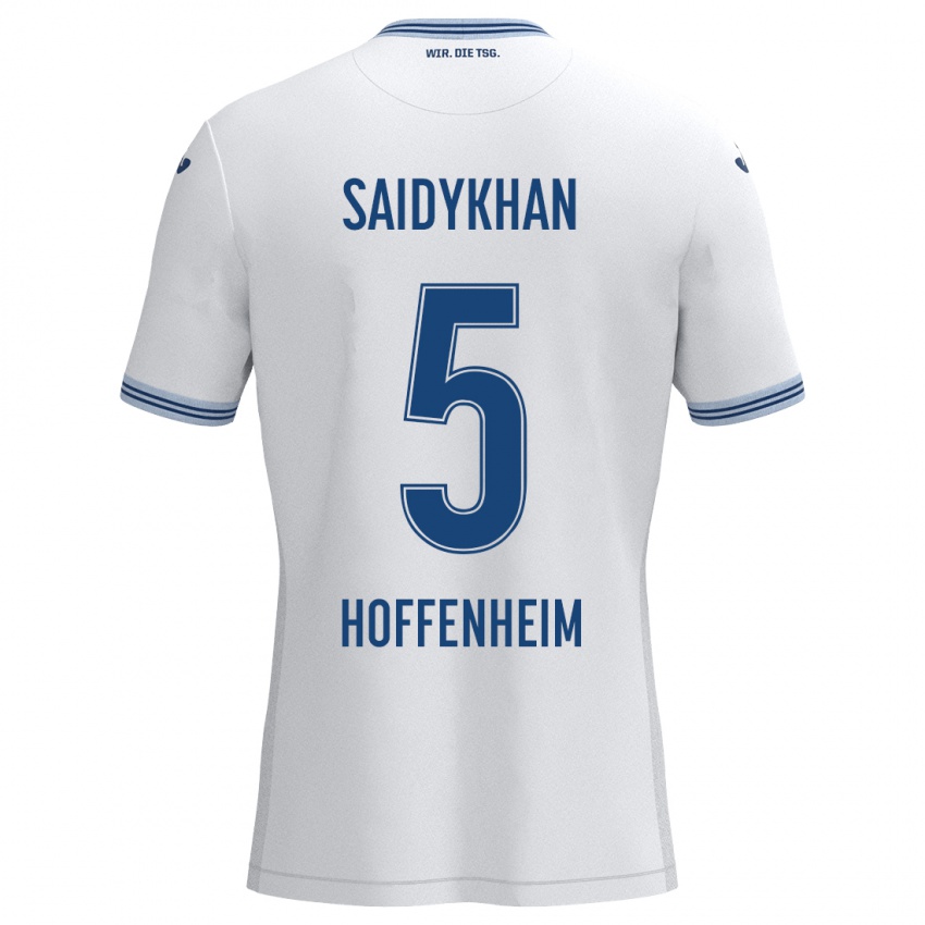 Kinderen Ibrahim Saidykhan #5 Wit Blauw Uitshirt Uittenue 2024/25 T-Shirt België