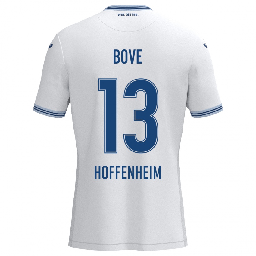 Kinderen Nevio Bove #13 Wit Blauw Uitshirt Uittenue 2024/25 T-Shirt België