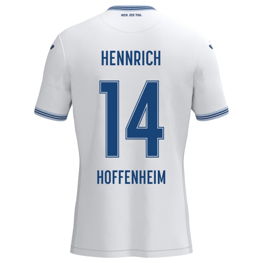 Kinder Paul Hennrich #14 Weiß Blau Auswärtstrikot Trikot 2024/25 T-Shirt Belgien