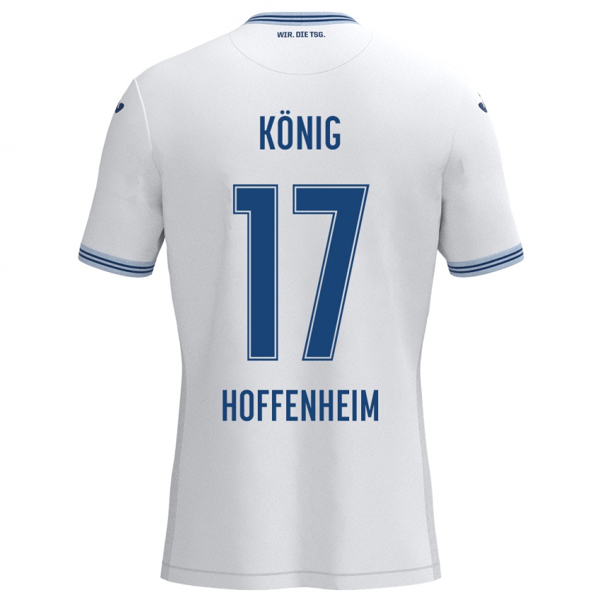 Kinder Noah König #17 Weiß Blau Auswärtstrikot Trikot 2024/25 T-Shirt Belgien