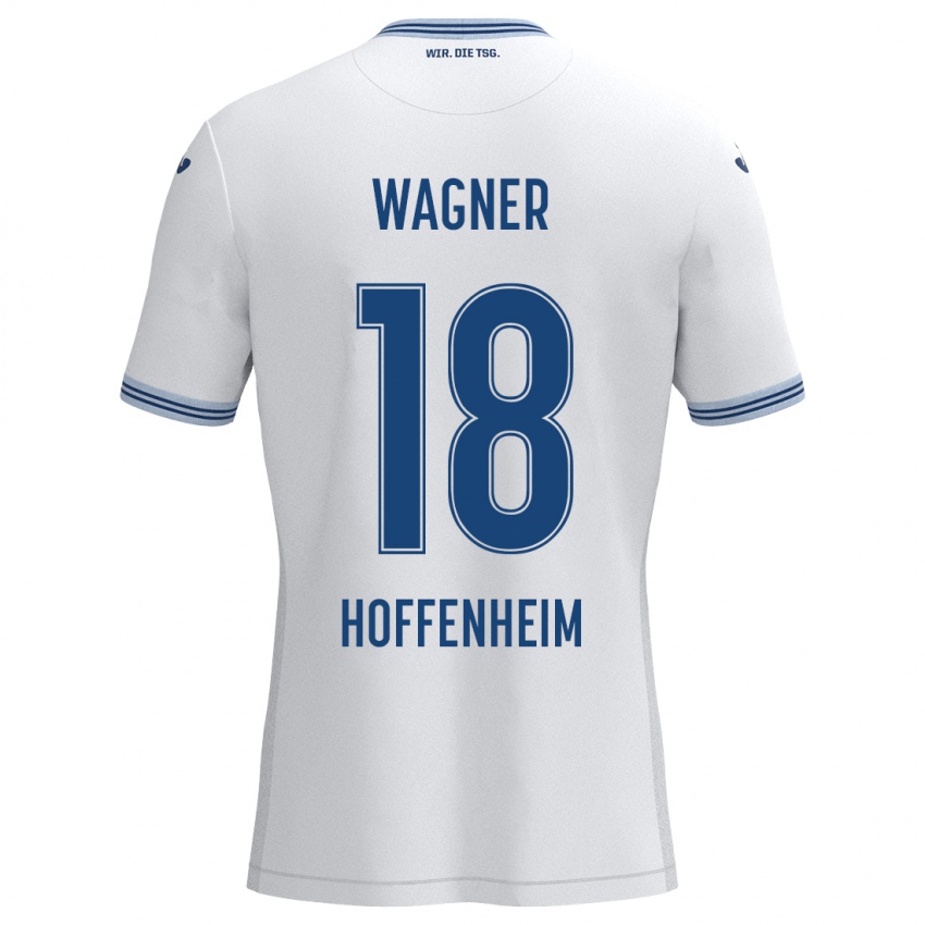 Kinderen Ricardo Wagner #18 Wit Blauw Uitshirt Uittenue 2024/25 T-Shirt België