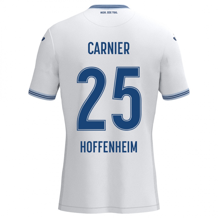 Kinder Alekseï Carnier #25 Weiß Blau Auswärtstrikot Trikot 2024/25 T-Shirt Belgien