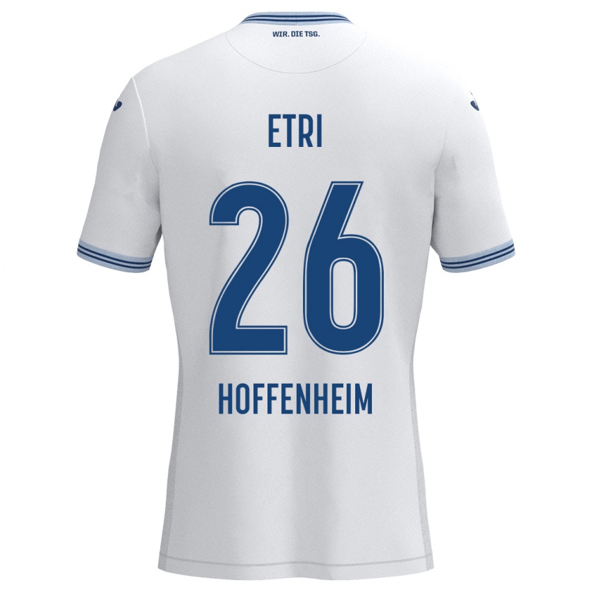 Kinder Ahmed Etri #26 Weiß Blau Auswärtstrikot Trikot 2024/25 T-Shirt Belgien