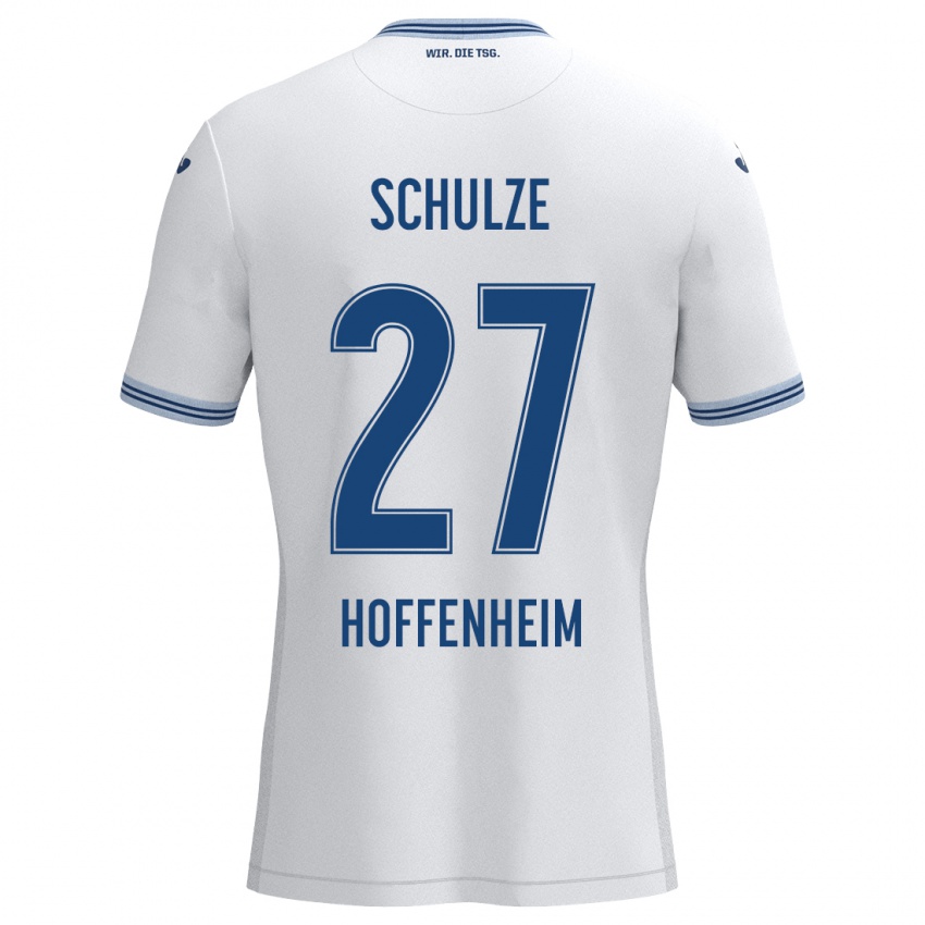 Kinder Louis Schulze #27 Weiß Blau Auswärtstrikot Trikot 2024/25 T-Shirt Belgien