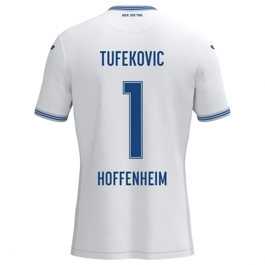 Kinder Martina Tufekovic #1 Weiß Blau Auswärtstrikot Trikot 2024/25 T-Shirt Belgien