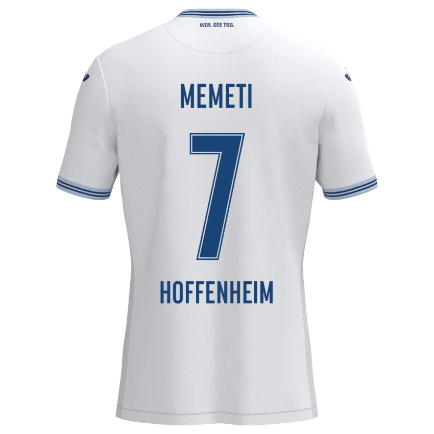 Kinder Erëleta Memeti #7 Weiß Blau Auswärtstrikot Trikot 2024/25 T-Shirt Belgien