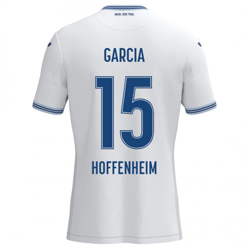 Kinder Marta Cazalla Garcia #15 Weiß Blau Auswärtstrikot Trikot 2024/25 T-Shirt Belgien