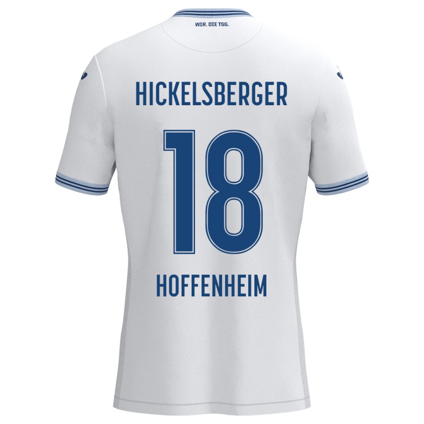 Kinderen Julia Hickelsberger #18 Wit Blauw Uitshirt Uittenue 2024/25 T-Shirt België