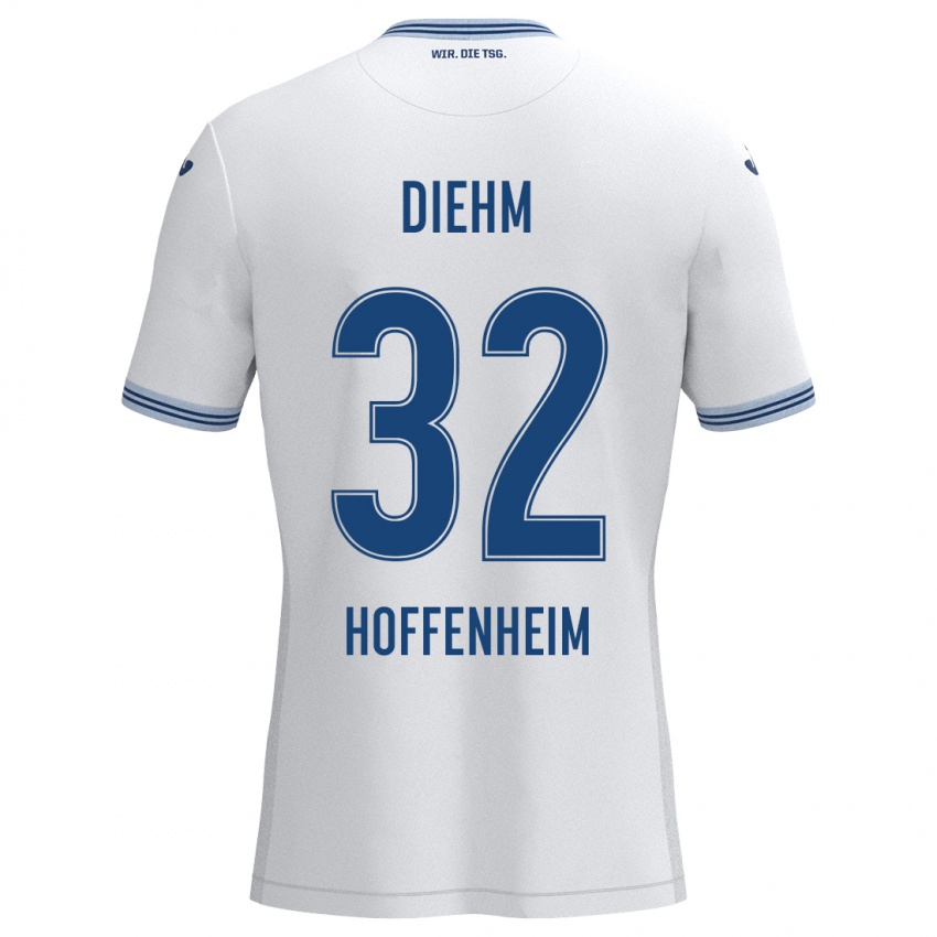 Kinderen Vanessa Diehm #32 Wit Blauw Uitshirt Uittenue 2024/25 T-Shirt België