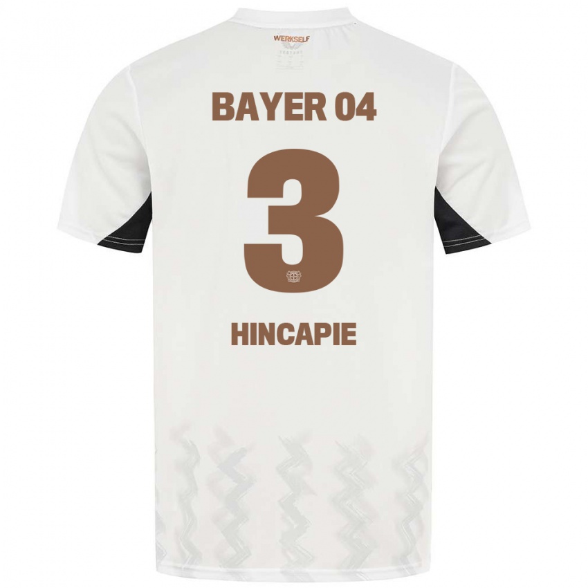 Kinder Piero Hincapié #3 Weiß Schwarz Auswärtstrikot Trikot 2024/25 T-Shirt Belgien