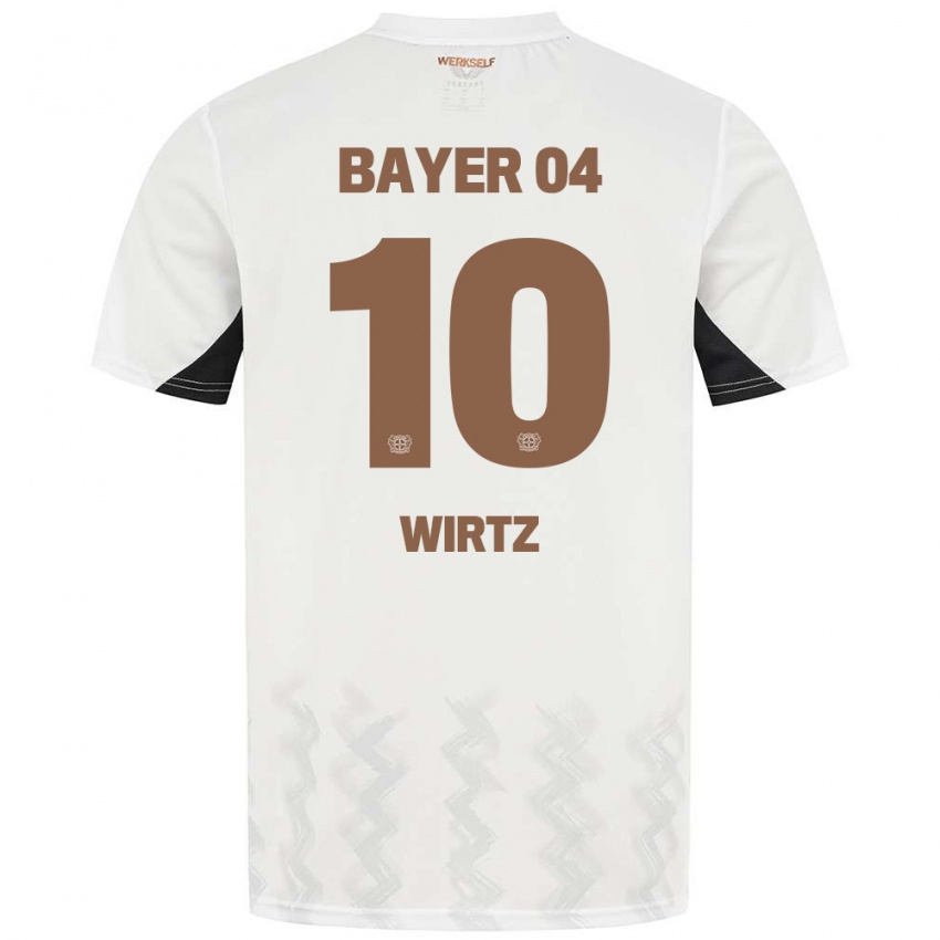 Kinder Florian Wirtz #10 Weiß Schwarz Auswärtstrikot Trikot 2024/25 T-Shirt Belgien