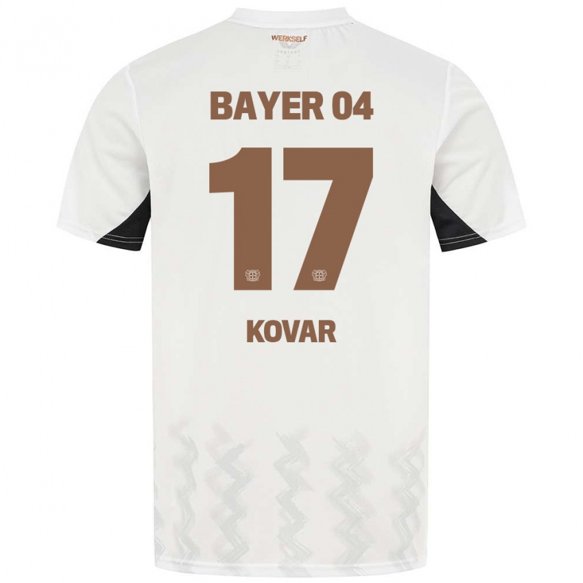 Kinder Matej Kovar #17 Weiß Schwarz Auswärtstrikot Trikot 2024/25 T-Shirt Belgien