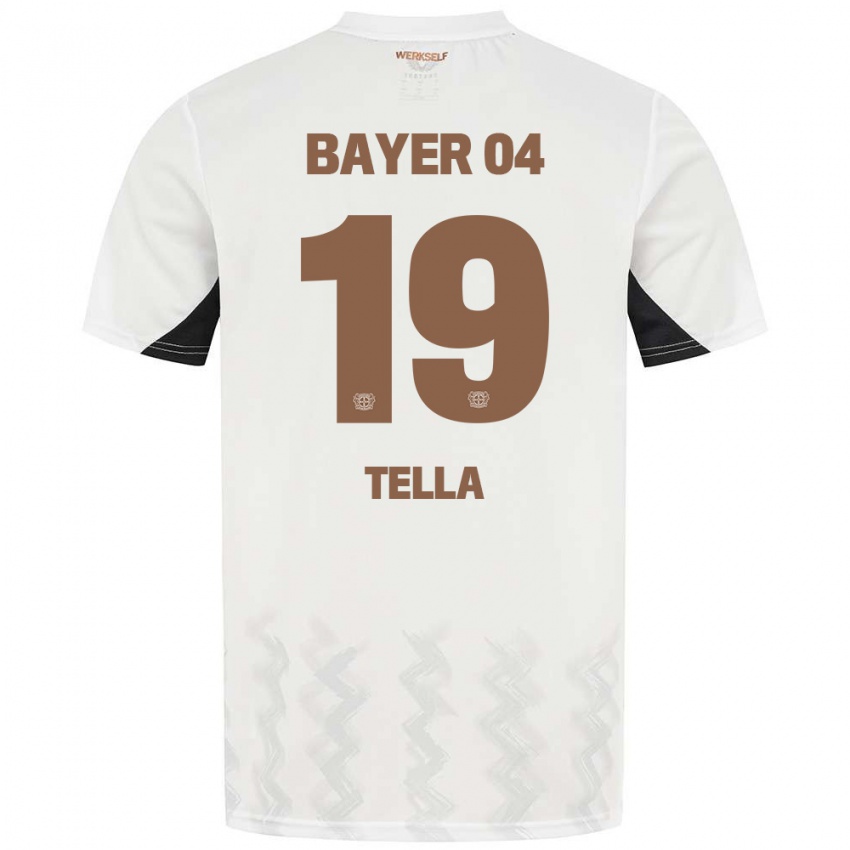 Kinder Nathan Tella #19 Weiß Schwarz Auswärtstrikot Trikot 2024/25 T-Shirt Belgien