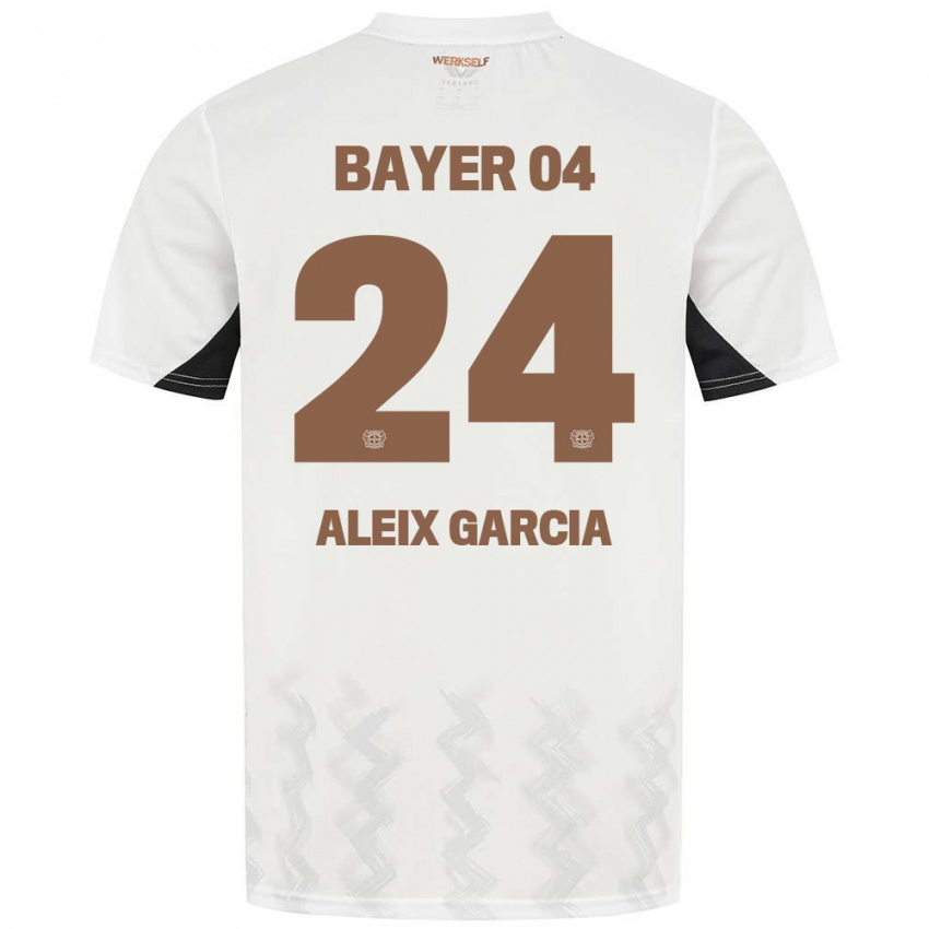 Kinderen Aleix García #24 Wit Zwart Uitshirt Uittenue 2024/25 T-Shirt België