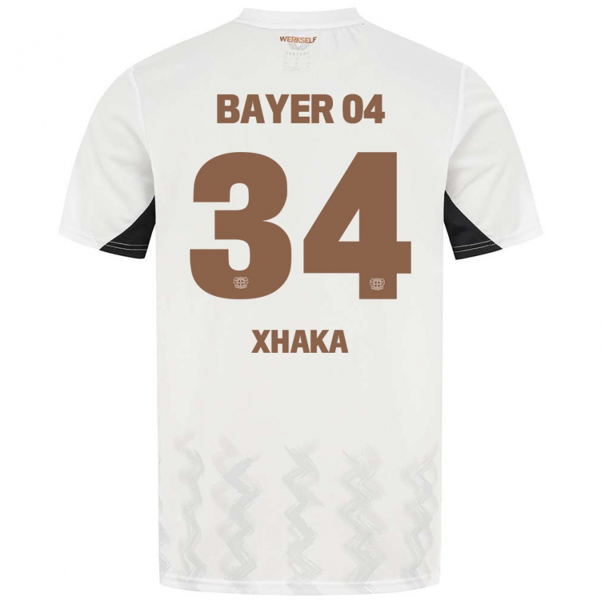 Kinder Granit Xhaka #34 Weiß Schwarz Auswärtstrikot Trikot 2024/25 T-Shirt Belgien