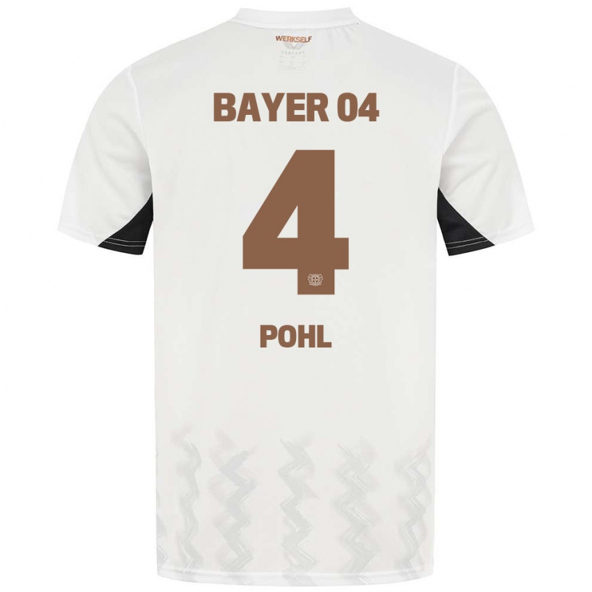 Kinder Ferdinand Pohl #4 Weiß Schwarz Auswärtstrikot Trikot 2024/25 T-Shirt Belgien