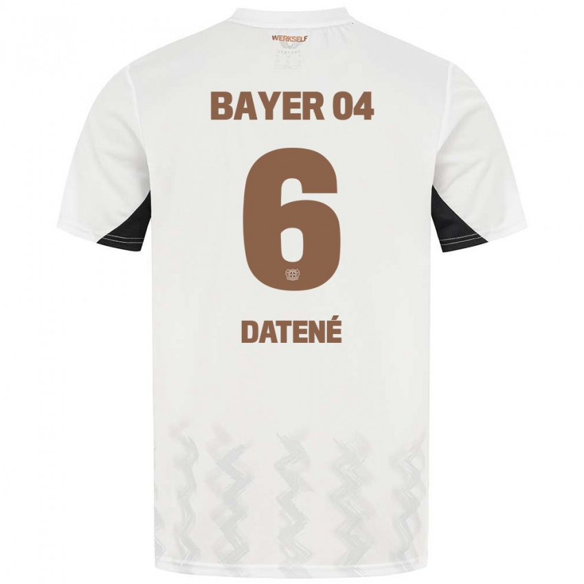 Kinder Elia Datené #6 Weiß Schwarz Auswärtstrikot Trikot 2024/25 T-Shirt Belgien