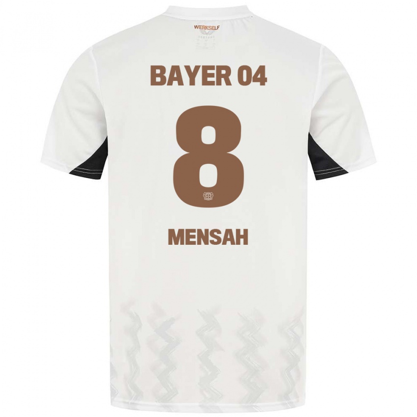 Kinder Naba Mensah #8 Weiß Schwarz Auswärtstrikot Trikot 2024/25 T-Shirt Belgien