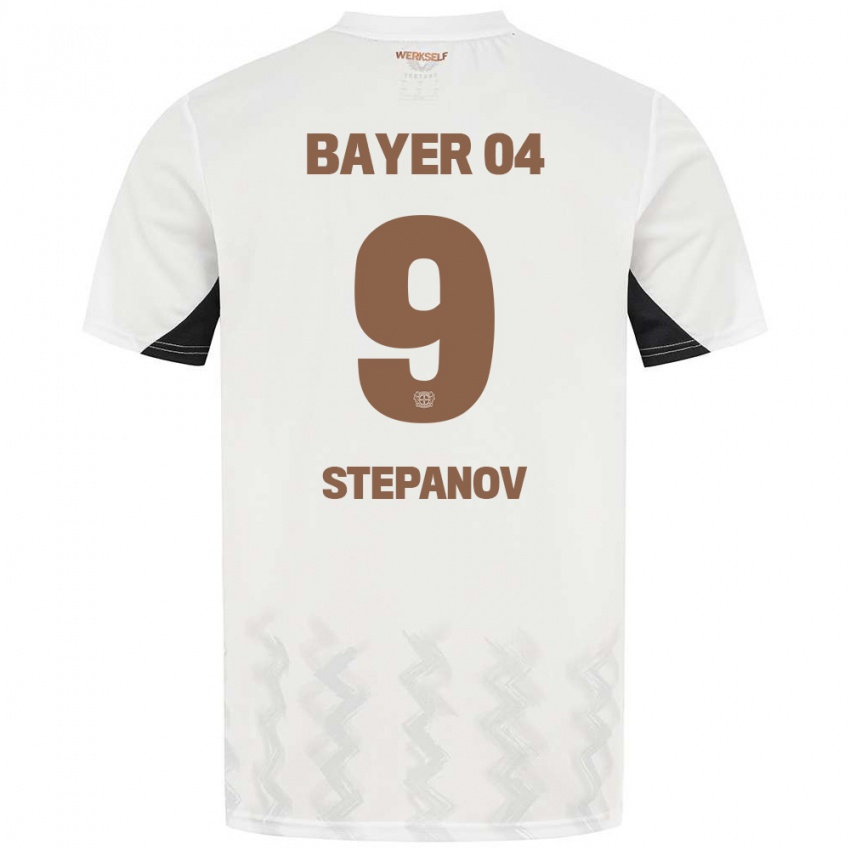 Kinder Artem Stepanov #9 Weiß Schwarz Auswärtstrikot Trikot 2024/25 T-Shirt Belgien