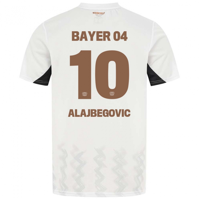 Kinder Kerim Alajbegovic #10 Weiß Schwarz Auswärtstrikot Trikot 2024/25 T-Shirt Belgien