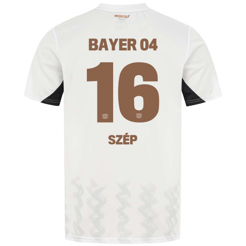 Kinder Márton Szép #16 Weiß Schwarz Auswärtstrikot Trikot 2024/25 T-Shirt Belgien