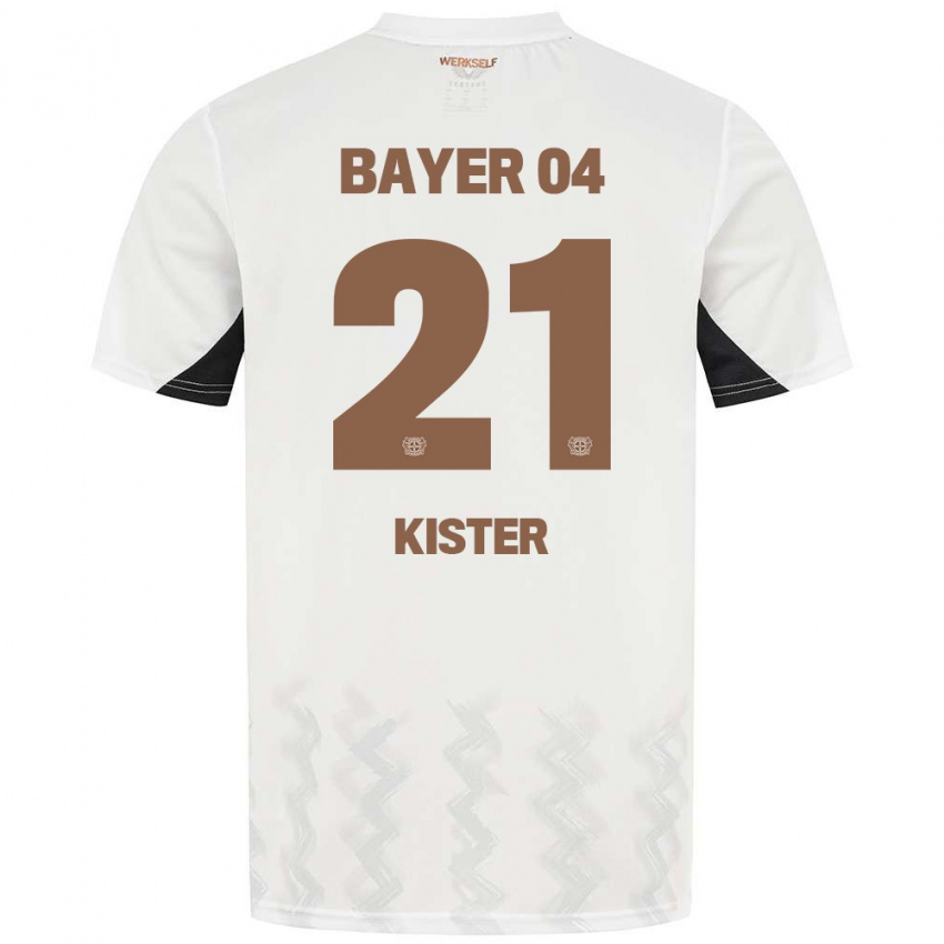 Kinderen Akim Kister #21 Wit Zwart Uitshirt Uittenue 2024/25 T-Shirt België