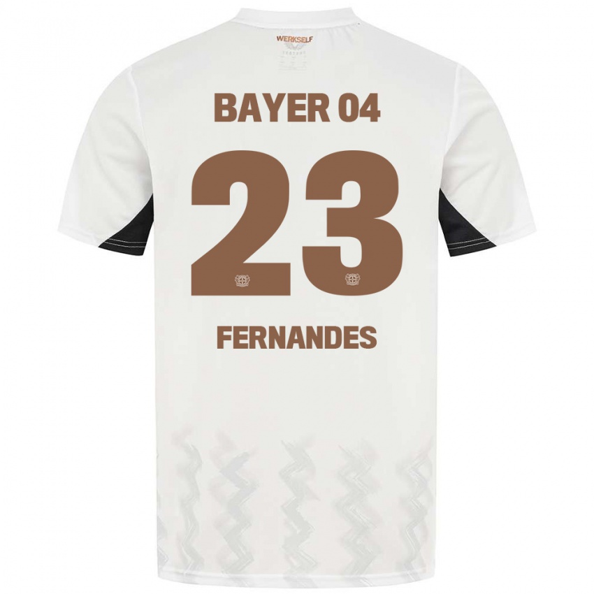 Kinder Tyron Fernandes #23 Weiß Schwarz Auswärtstrikot Trikot 2024/25 T-Shirt Belgien