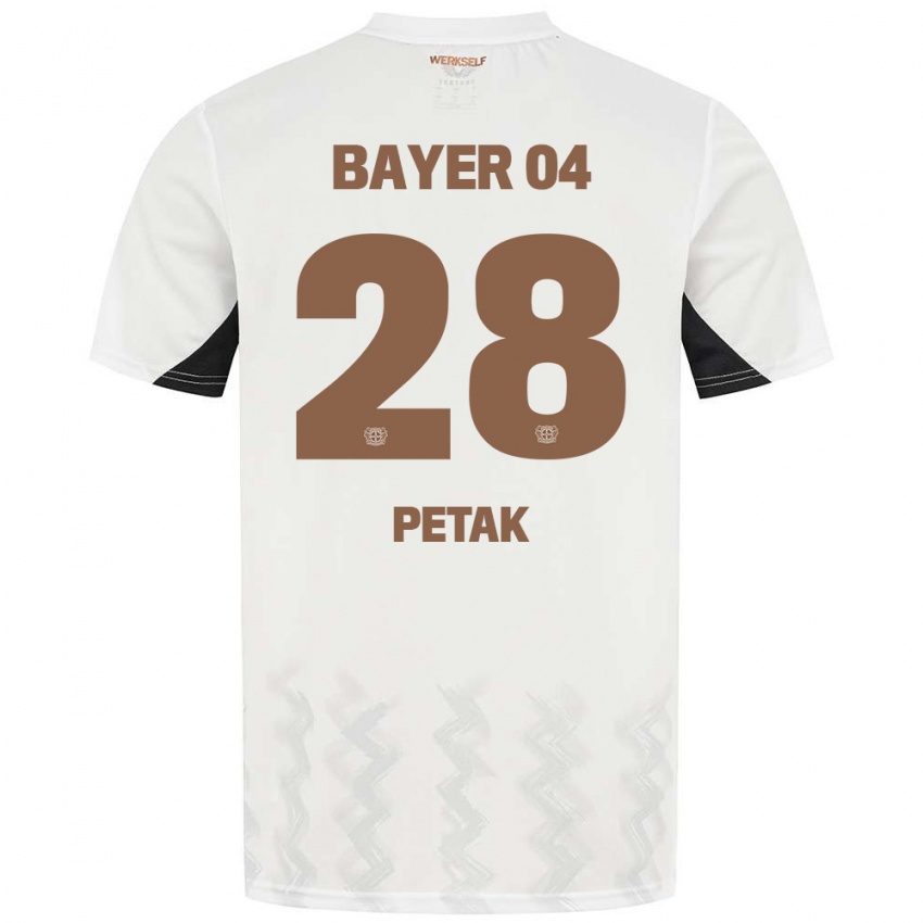 Kinder Raoul Petak #28 Weiß Schwarz Auswärtstrikot Trikot 2024/25 T-Shirt Belgien