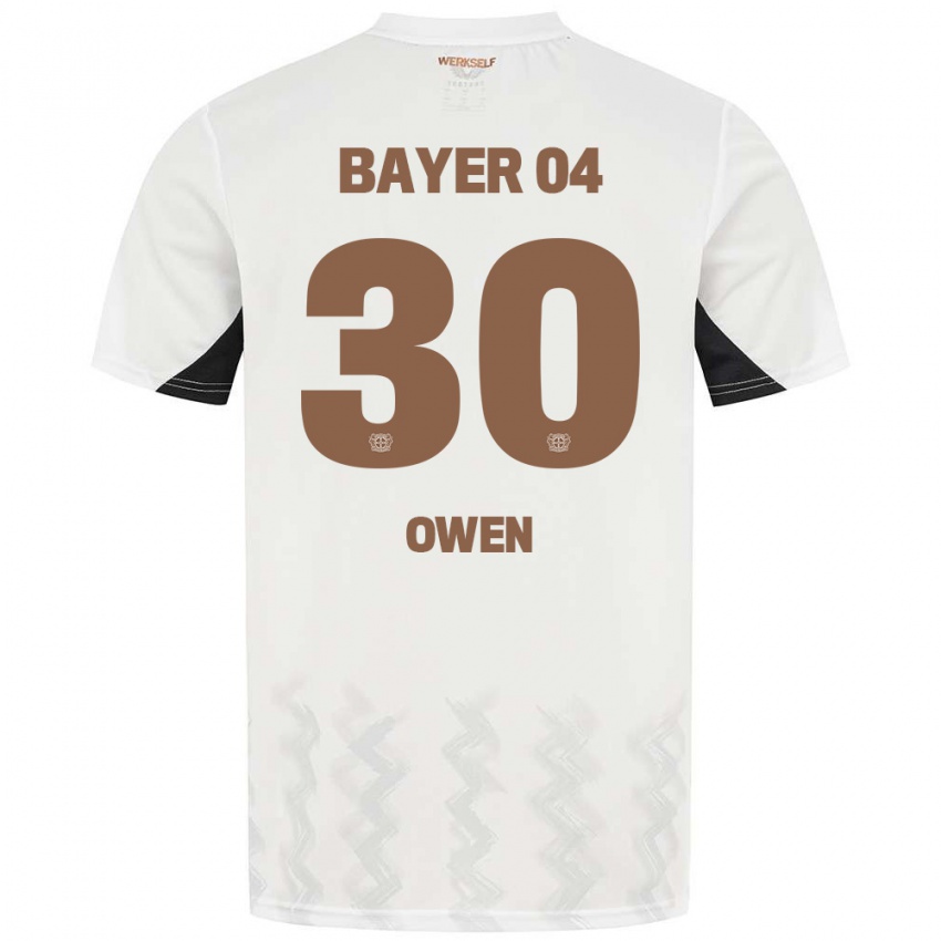 Kinder Emmanuel Owen #30 Weiß Schwarz Auswärtstrikot Trikot 2024/25 T-Shirt Belgien