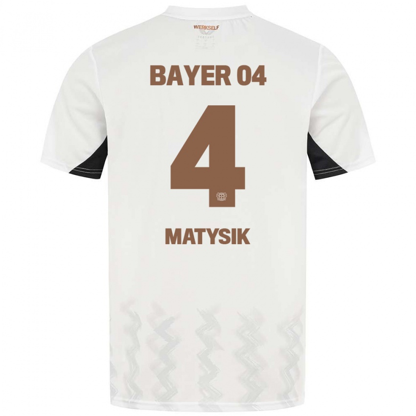 Kinder Sylwia Matysik #4 Weiß Schwarz Auswärtstrikot Trikot 2024/25 T-Shirt Belgien