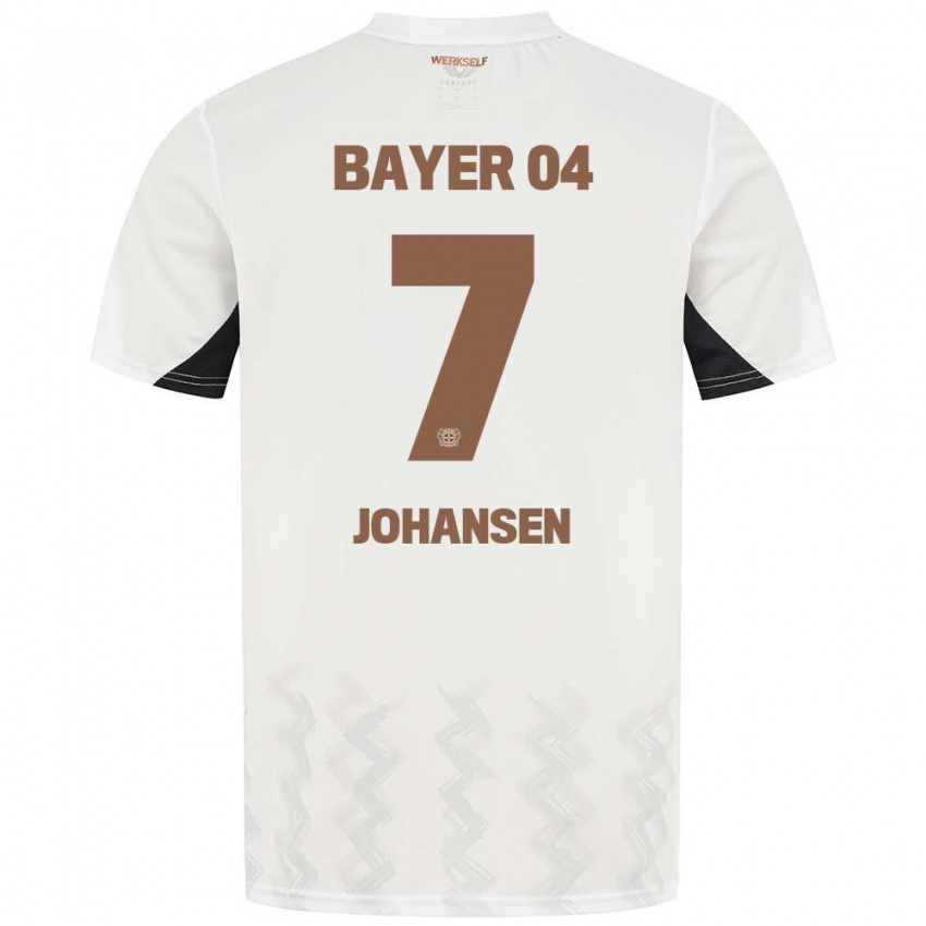 Kinder Cecilie Johansen #7 Weiß Schwarz Auswärtstrikot Trikot 2024/25 T-Shirt Belgien